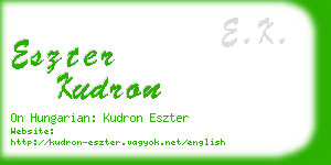 eszter kudron business card